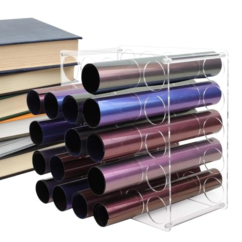 Portarrollos para vinilos - Estante organizador de 25 agujeros, soporte cargas pesadas, solución multiusos para guardar objetos artesanales | vinilos, papel de regalo, r