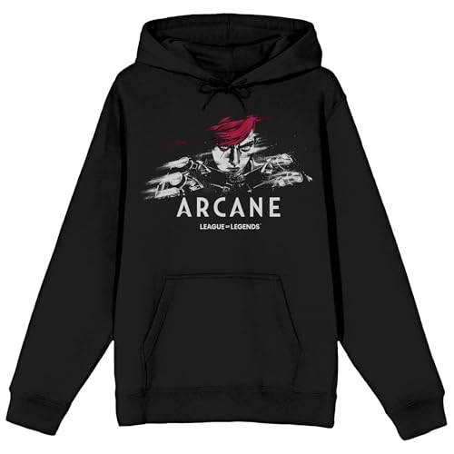 Bioworld Arcane Vi in Black and White, Logo text on Black Adult Hoodie