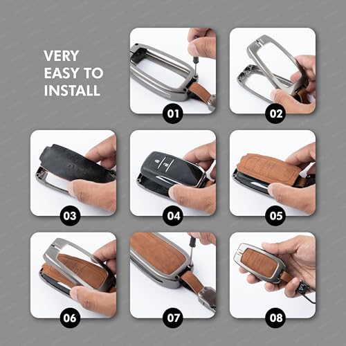 Image of SHOPOFLUX Metal key Cover Compatible with Suzuki Dzire | Ertiga 3 button smart key (Black) (Pack 1)