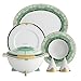 Szmaragdowy 68-częściowy porcelanowy zestaw obiadowy dla 12 osób