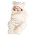 La Cabina Bébé Unisexe Gigoteuses et Nids d'ange en Velours Confortable Doux Sac de Couchage Couverture pour Dors Bien et Garder Chaud Hiver (Blanc)