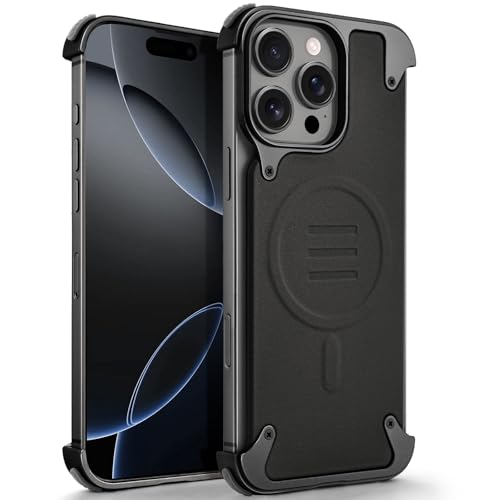 Coque en aluminium pour iPhone 16 Pro Max, l'élégance minimaliste d'une protection noire mate