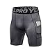 BOTCAM Short de compression court pour homme - Séchage rapide - Avec poche latérale pour téléphone portable - Pantalon de sport professionnel - Short de course, gris, XXL