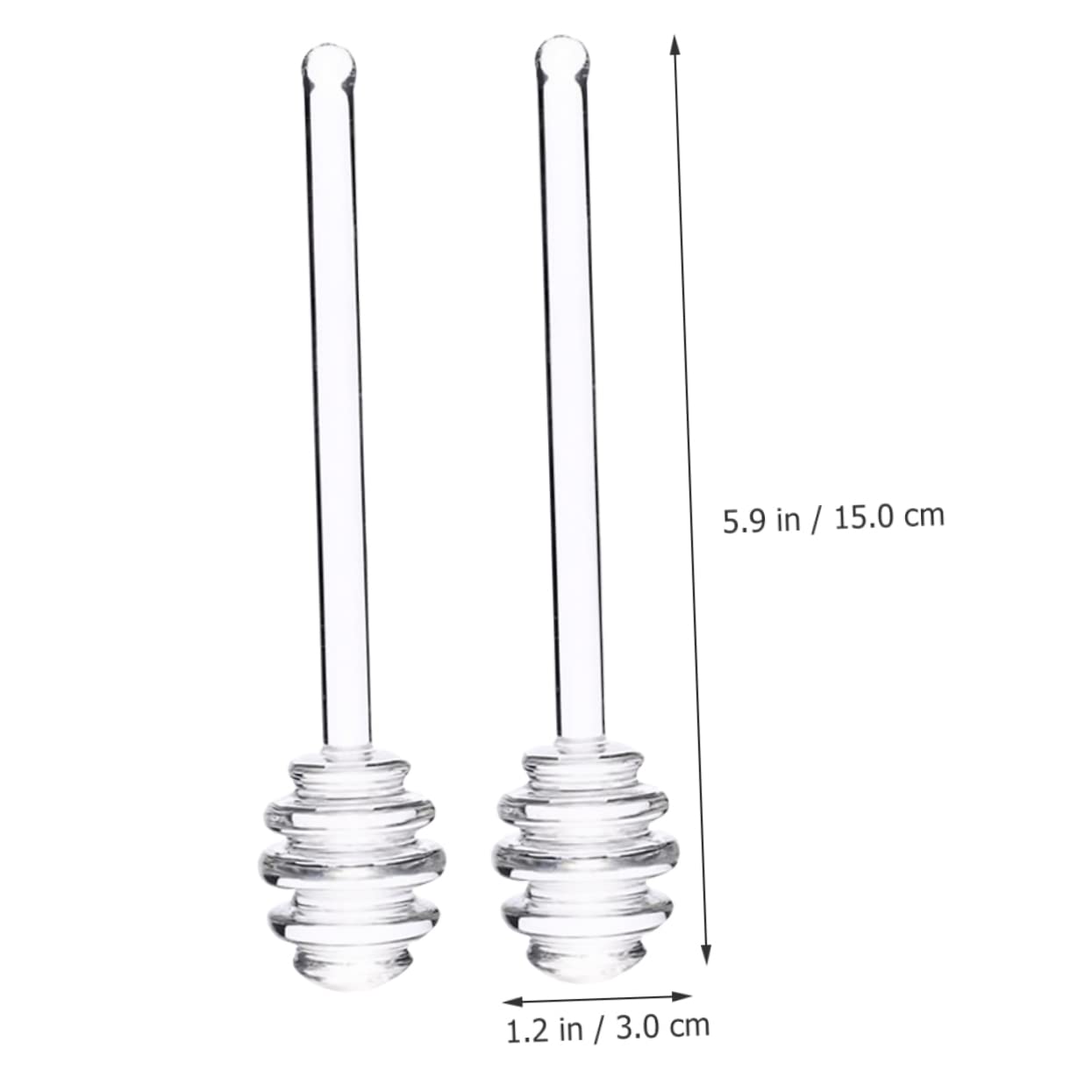 OKUMEYR Honey Stirring Rods 2pcs Household Honey Rods Stirring Sticks for Tea Jam Spiral Design Portable