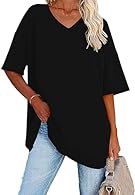 FABRIC: Women's summer t-shirt is made of 65% polyester, 30% viscose and 5% elastane, this fabric is soft, breathable and not easy to wrinkle; machine washing is recommended, avoid bleaching FEATURES: WNEEDU oversized t shirts for women, long shirt, ...