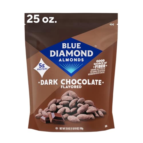 Blue Diamond Almonds, Oven Roasted Dark Chocolate Flavored Snack Nuts, Plant-Based Protein and...