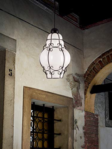 Helios Leuchten Pendelleuchte Landhaus | Lampe Leuchte Orientalisch | Arabische Hängelampe Deckenleuchte Glas weiss… – Bild 6