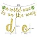 A Wild One is on the Way Banner - Pre-Strung Safari Baby Shower Decorations | Mess-Free Glitter Jungle Theme Photo Backdrop | Time-Saving Welcome Baby Party Supplies for Expecting Parents