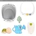 Bebamour Baby Badesitz 6 Monate+ Kind Badewanne Rutschfester Badesessel,Wasserkanne
