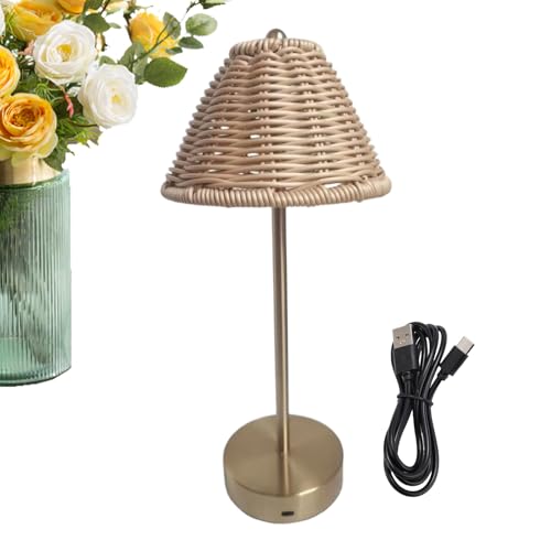 Lampe en rotin à intensité variable pour décoration de chambre