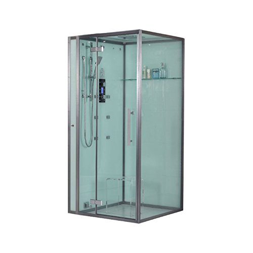 EAGO Dampfdusche DZ989F12 weiß/ 100×100/ links