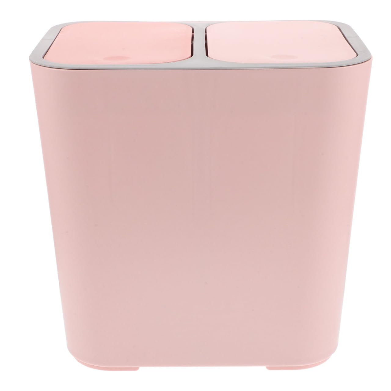 Cubo de Basura con Tapa de Plástico Rosa Doble Compartimento y Autosellante