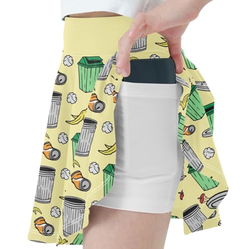Girls Skorts High Waist Athletic Skirts with Shorts Garbage Bin Stretchy Teens Performance Tennis2