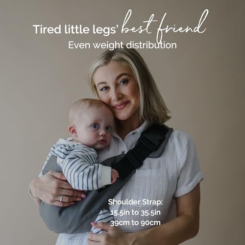 Boba Buddy Mochila Portabebés - 100 % Algodón, Ergonómico con Tirantes Ajustables, Hebilla de Seguridad y Asiento Amplio, Incluye Bolsa de Transporte a Juego (9-48 Meses/8-20 kg) - Grey - imagen 3