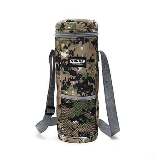 Borsa termica termica in tessuto Oxford, per campeggio, picnic, spiaggia, viaggi, portabottiglie con tracolla, capacità 1,5 l/2 l (1,5 l, grigio)