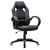 Songmics 6955880317424 OBG56B Bureaustoel, gamingstoel, directiestoel, PU-kunststof, zwart