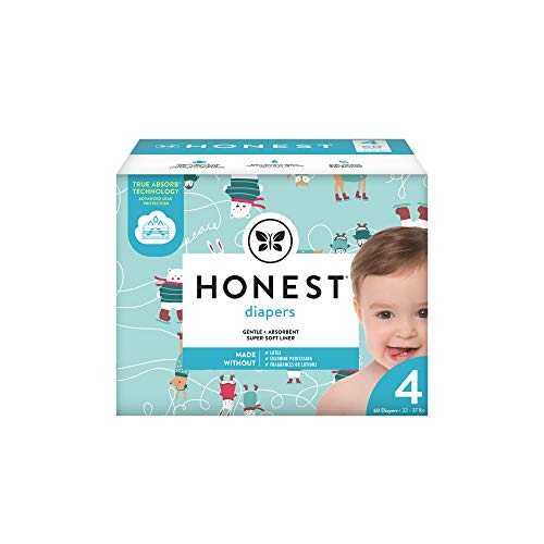 The Honest Company The Honest Company Club Box Diapers with Trueabsorb Technology, Ice Ice Baby, Size 4, 60 Count