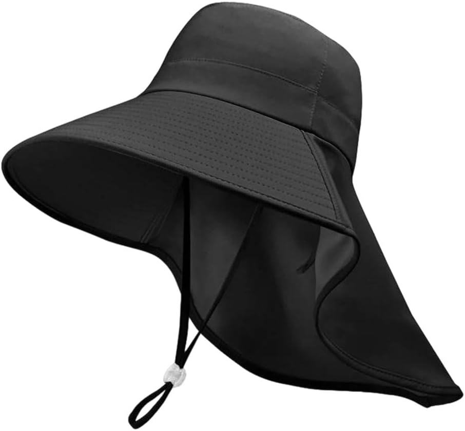 Women Large Brim With Horsetail Hole Outdoor Cape Sunscreen Fisherman Hat