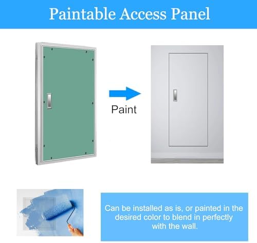 Paintable Concealed Access Door Panel with Handle - Large 32x36in Flush Mount Inspection Hatch for Plumbing, Heating, Wiring - Durable Plasterboard Access Panel for Easy Maintenance