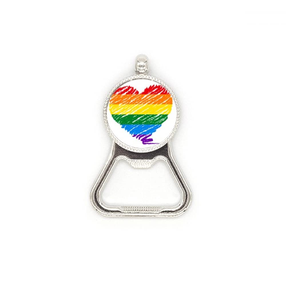Décapsuleur cœur arc-en-ciel LGBT en acier inoxydable cadeau fier