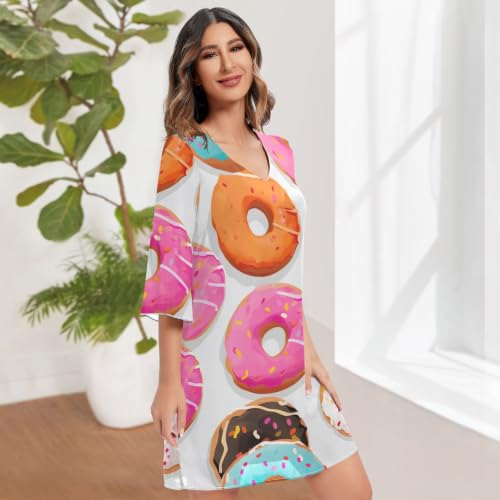 Robe courte colorée donuts imprimés : la solution mode contre le style monotone - 3
