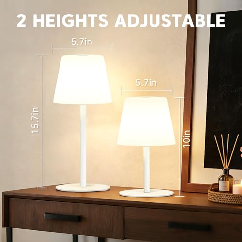 Image of IP65 Shower Lamp Waterproof,Cordless Rechargeable Table Lamp Indoor Outdoor | Bathroom Lamp,4000mAh Battery Operated,3 Color Dimming,Touch Desk Light for Bedroom,Bathroom,Bathtub,Kitchen,Patio, Camping