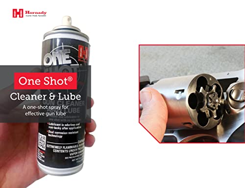 Hornady One Shot Gun Cleaner And Case Lube, 10 Oz – Aerosol Dry Lube, With Dynaglide Plus – Clean, Non-Sticky And Easy To Use – Contains No Petroleum, Won't Contaminate Powder Or Primers #TOP4