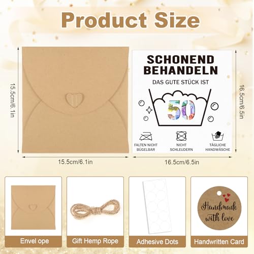 Thboxes Geldgeschenke Geburtstag 50, Geburtstagskarte Geldgeschenke Verpackung mit Umschlag Grußkarte Personalisiertes Geldgeschenk für Männer Frauen