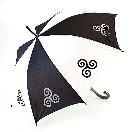 Parapluie triskell breton de qualité supérieure noir et blanc résistant