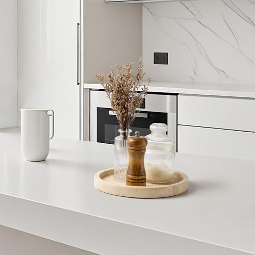 WORHE Vanity Tray for Bathroom, Dresser, Counter, Home Decor Travertine Round Decorative Tray for Candles, Perfumes, Jewelry, Plants Natural Stone Organiser Dish(WH019) - Cosy Home Interiors WORHE Vanity Tray for Bathroom, Dresser, Counter, Home Decor Travertine Round Decorative Tray for Candles, Perfumes, Jewelry, Plants Natural Stone Organiser Dish(WH019) - Image 4