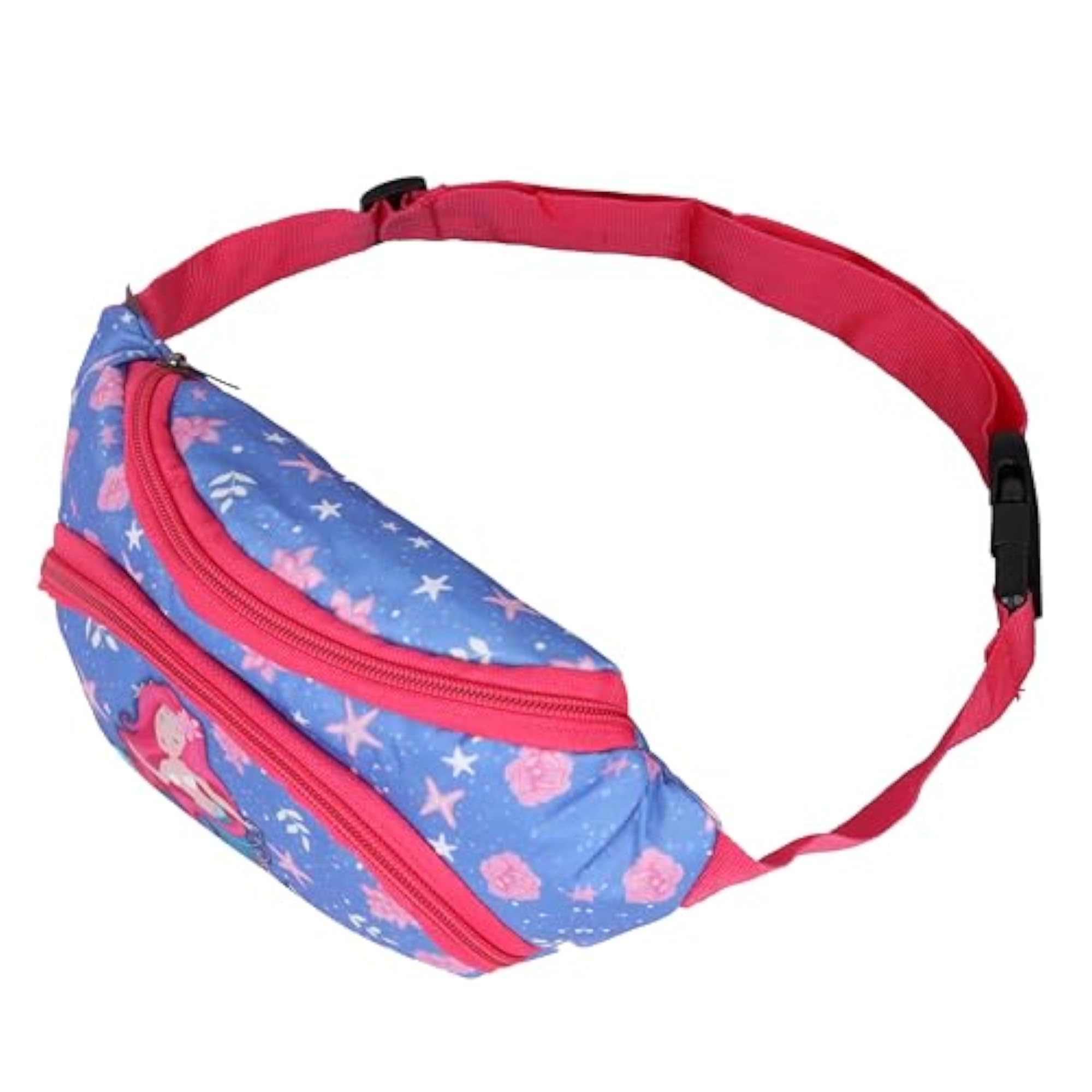 Pink Mermaid Print Waist Bag, Multi-Purpose Pouch