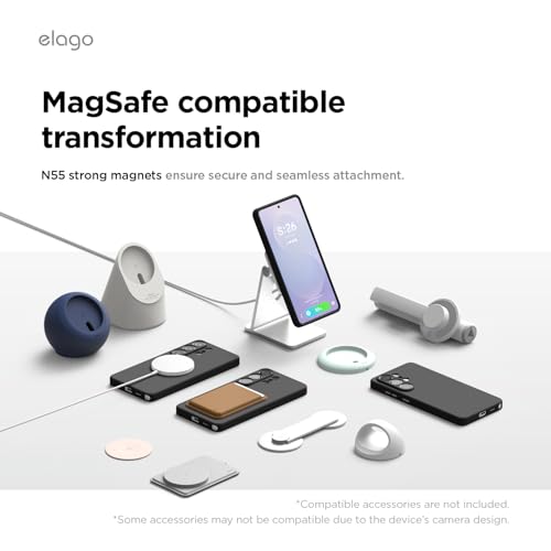 Image of elago Magnetic Silicone Case Compatible with Samsung Galaxy S26 Ultra Case, Compatible with MagSafe Accessories, Protective Cover, Shockproof, Slim, Anti-Scratch Soft Microfiber Lining (Black)