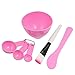 uxcell® Facial Skin Care Mask Mixing Bowl Stick Brush Gauge Spoon Set Pink