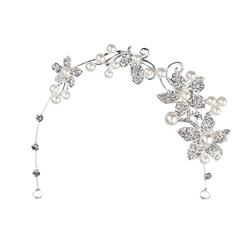 Très Chic Mailanda Bijoux Fleurs de Mariage Mariée Cheveux Serre-tête avec Perles Cheveux de mariée Strass Cover
