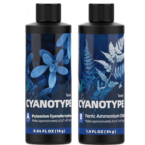 16oz Art Cyanotype Chemicals Kit with Tools for Photographic Blueprints, Cyanotype Sensitizer Dye Powder for Beginners and Artists, Sun Printing Kit for Paper, Fabric, Wood, Leather, Canvas