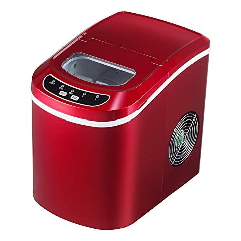 KUPPET Portable Ice Maker Countertop with 26lbs Daily Capacity, 9 Ice Cubes Ready in 8 Minutes，Ice Cube Maker Machine (Red) Cover