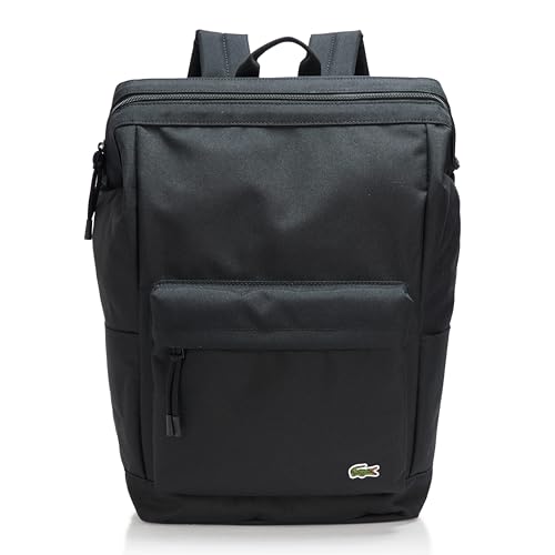 Lacoste Neocroc Rectangular Backpack, Black, One Size, Neocroc Rectangular Backpack