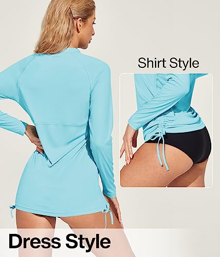 Image of Heathyoga Rash Guard for Women UPF 50+ UV Sun Protection Swim Shirt for Woman Long Sleeve Swimsuits Bathing Suit Tops