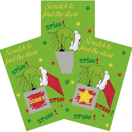 50 Pack Christmas Scratch Off Cards with Stickers for Christmas