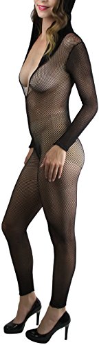 Image of ToBeInStyle Women's Long Sleeve Bodystocking Bodysuit Lingerie Regular & Plus Sizes