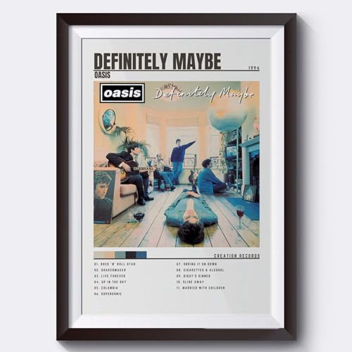 Generic OASIS Definitely Maybe   Póster de álbum minimalista, tamaño A3 (29,7 x 42 cm), sin marco