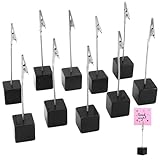 Simsky 10 Stück Fotohalter mit Klammern aus Holz, Tischkartenhalter & Postkartenhalter mit Memo Clip, Fotoständer für Bilder, Karten und Notizen - Ideal für Hausdekoration, Hochzeit, Party und Büro