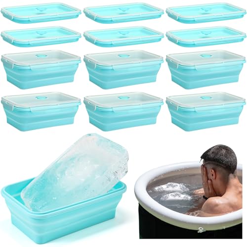 Molde de cubos de hielo grande plegable Reallnaive 12 pack miniatura 1