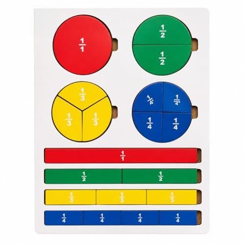 Wooden Fractions Mathematics Puzzle, Math Learning kit for Kids, Educational Jigsaw Puzzle| Kids Teaching Educational Early Learning Toys, Preschool-image-24