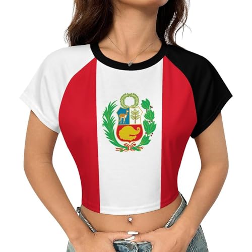 Jamaica Flag Summer Crop Tops for Women Basic Tight Short Sleeve for Teen Girls