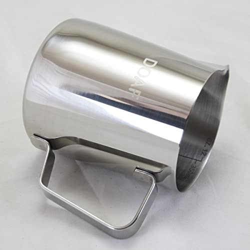 Jarra Cremeira Leiteira Pitcher Inox 350ml Com Marcação Interna de ML e OZ + Caneta Agulha Latte Art