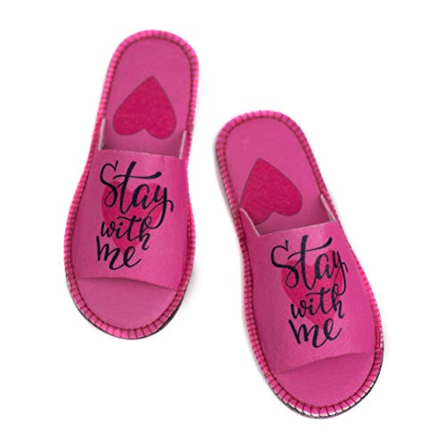 TWINS Fashion « Ibiza » Zapatillas de casa Design Mujer I Mulas Ultra Ligeras Abiertas I Fun Party I Antideslizante I Pantuflas Suaves Elegantes - Corazón Rosa 36/37