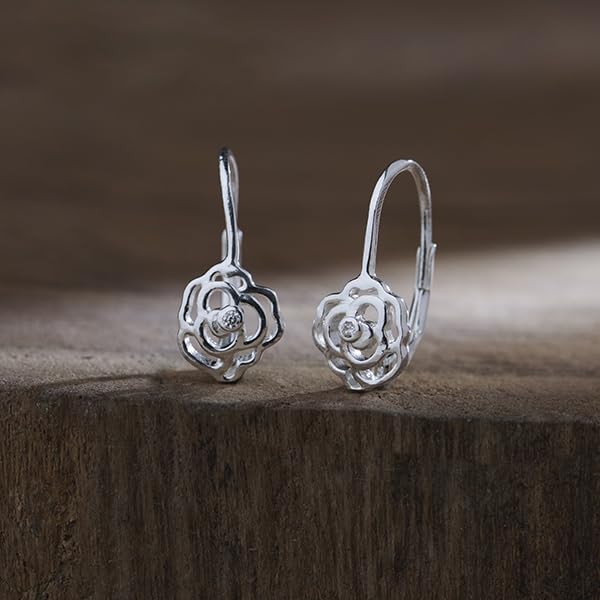 Image of TRUESILVER ACPL 925 Sterling Silver BIS Hallmarked Designer Drop & Dangle Leverback Earrings for Women