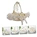 SOLUSTRE Lace Flower Girl Basket Handmade Wedding Decoration Sturdy Handle for Indoor Outdoor Ceremonies for All Wedding Themes Elegant Lace