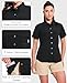 Haimont Women's UPF 50+ Sun Protection Hiking Shirt, Cool Quick Dry Short Sleeve Outdoor Fishing Safari Travel Shirt Black L